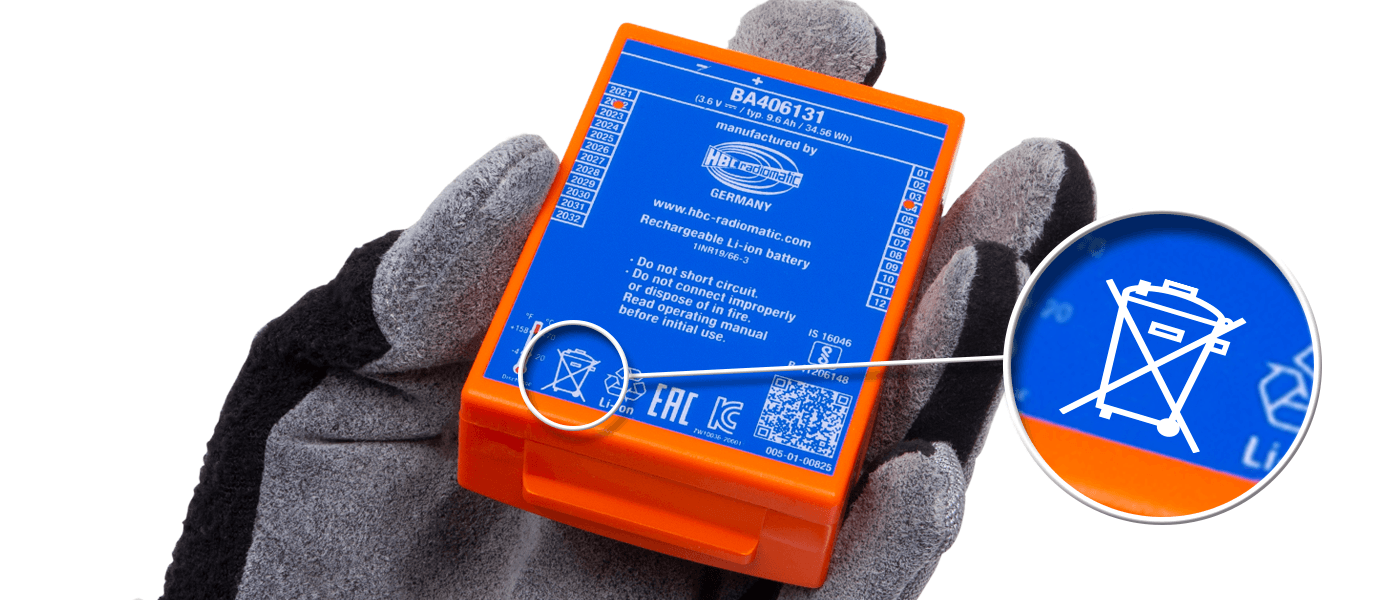 Notes on the disposal of HBC batteries