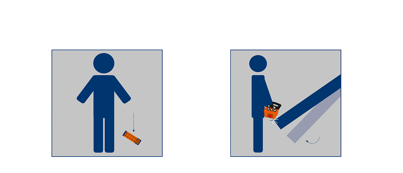 radiomatic<sup>®</sup> shock-off / zero-g / inclination switch <p>Intelligent safety features for specific emergency situations.</p>